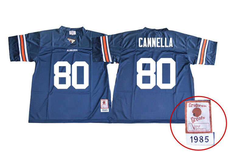 1985 Throwback Youth #80 Sal Cannella Auburn Tigers College Football Jerseys Sale-Navy
